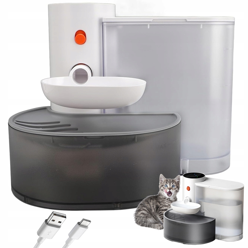 Levně Fontána Napáječka Pro Kočky Psa Miska Snadno Čistitelná 2000 Mah 1,2 W