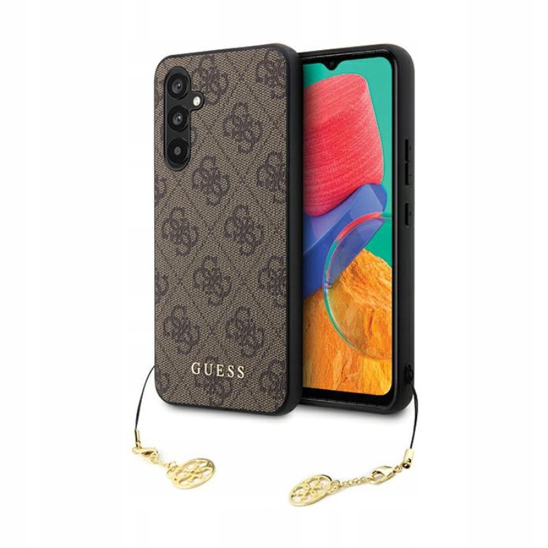 Guess 4G Charms Collection – Pouzdro pro Samsung Galaxy S23 Fe (hnědé)