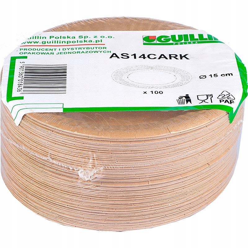 

Talerze Papierowe Jednorazowe 15 CM 100SZTUK Kraft