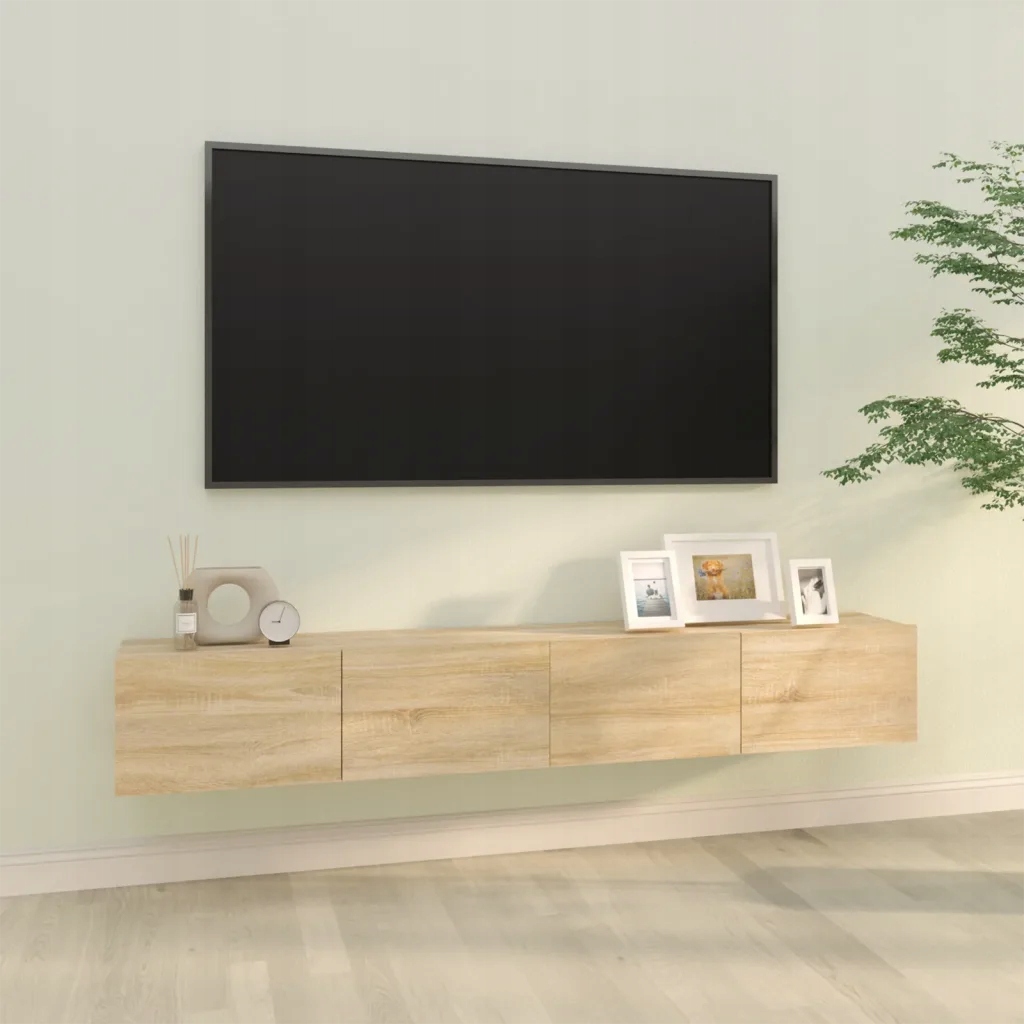 Nástěnné Tv skříňky 2 ks dub sonoma 100x30x30 cm Hnědá 804547