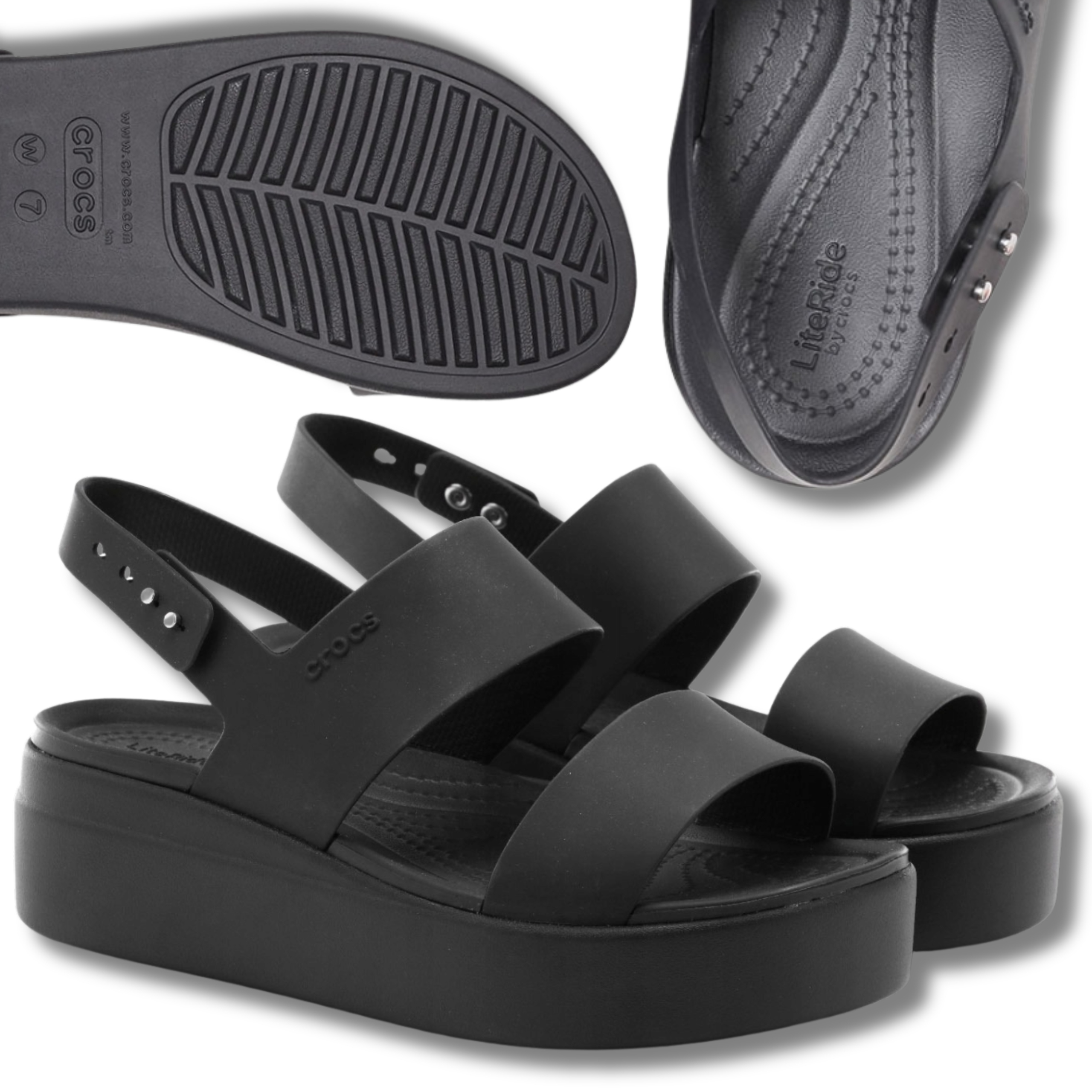 Dámské Sandály S Koturnovou Platformou Crocs, Pohodlné, Lehké, Módní, 38,5 W8