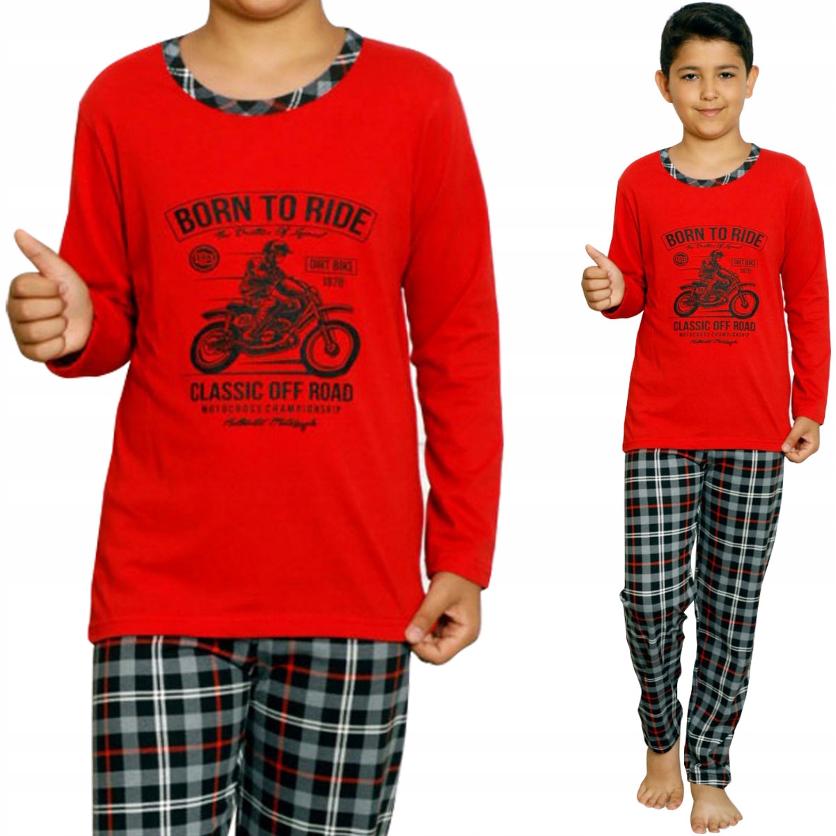 

Bawełniana Chłopięca Dziecięca Piżama Długi Rękaw