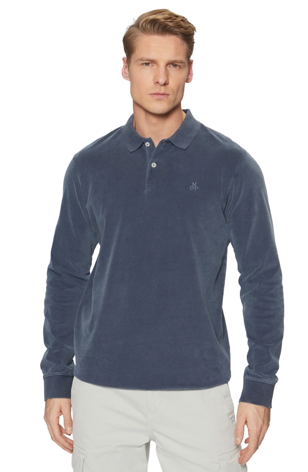 Marc O'polo Modrá Měkká Dlouhý Rukáv Polokošile M Jpa