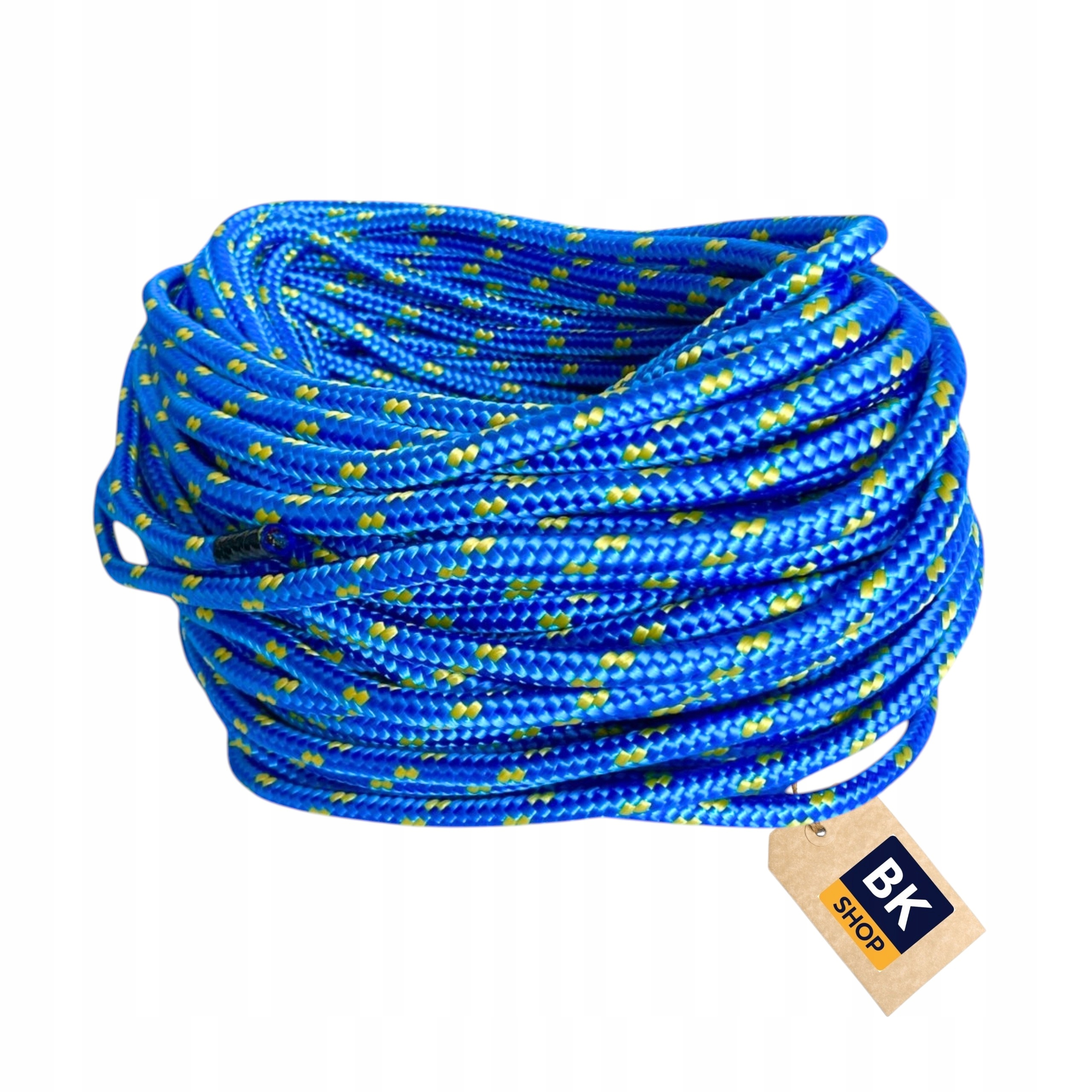 Lina pleciona z rdzeniem fi10 sznur 50 m. Mocna linka żeglarska niebieska