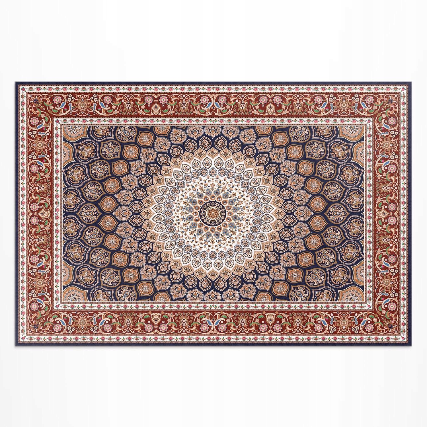 Vinylový koberec na balkón a terasu Mandala v tureckom perzskom štýle 80 x 120 cm