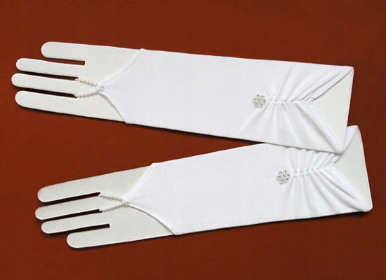 Długie Rękawiczki Komunijne bez Palców Z DŻETAMI Rodzaj na jeden palec