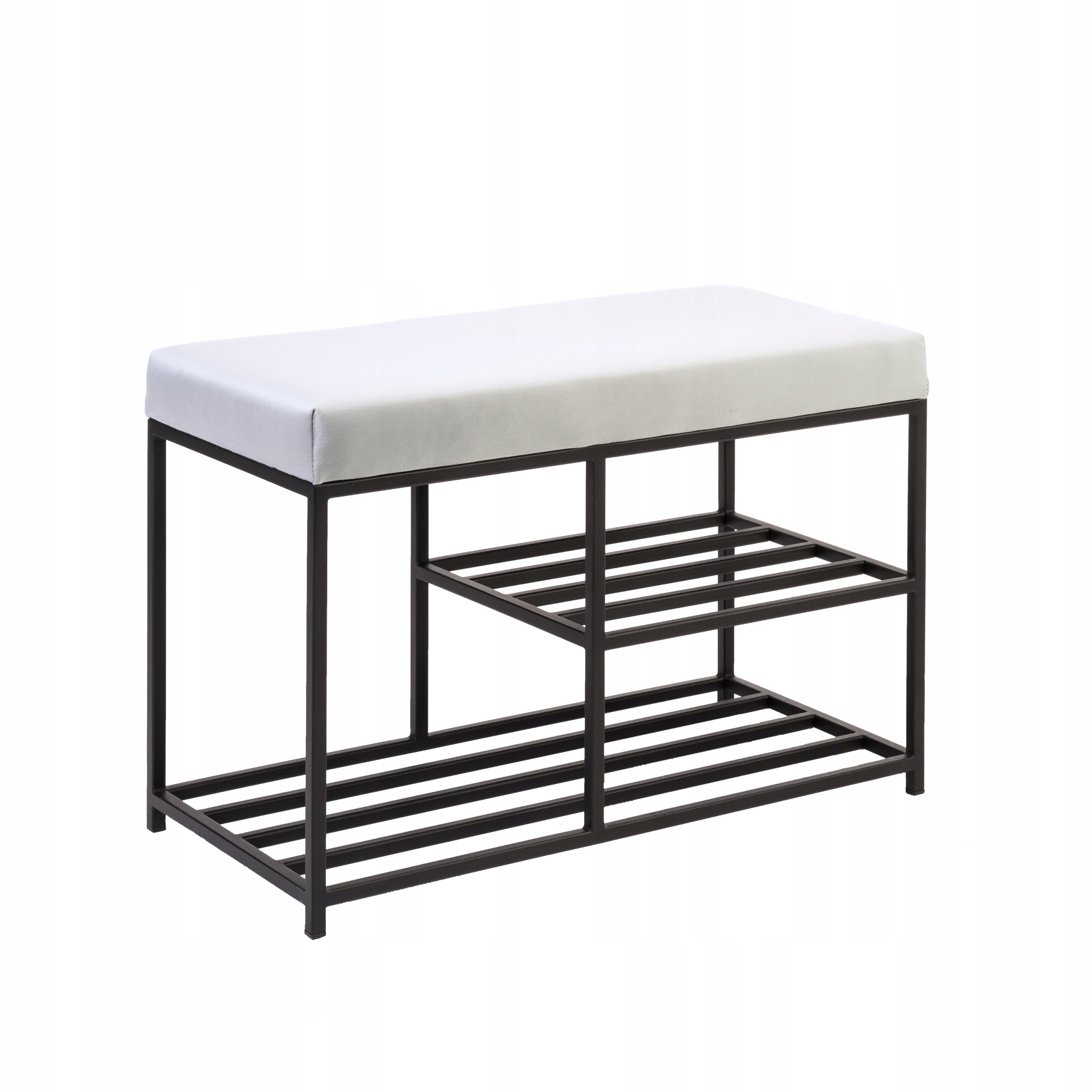 Ławka Livi z półkami na buty, styl loft, 60x35 cm
