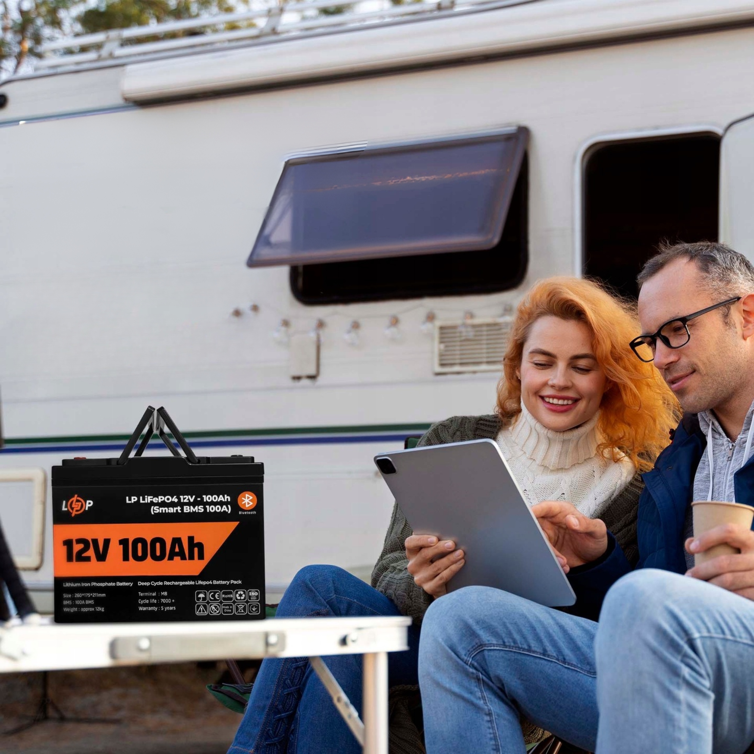 AKUMULATOR 12V (12.8V) 100Ah 1280 Wh SMART LP LIFEPO4 + BLUETOOTH DO UPS Stan opakowania oryginalne