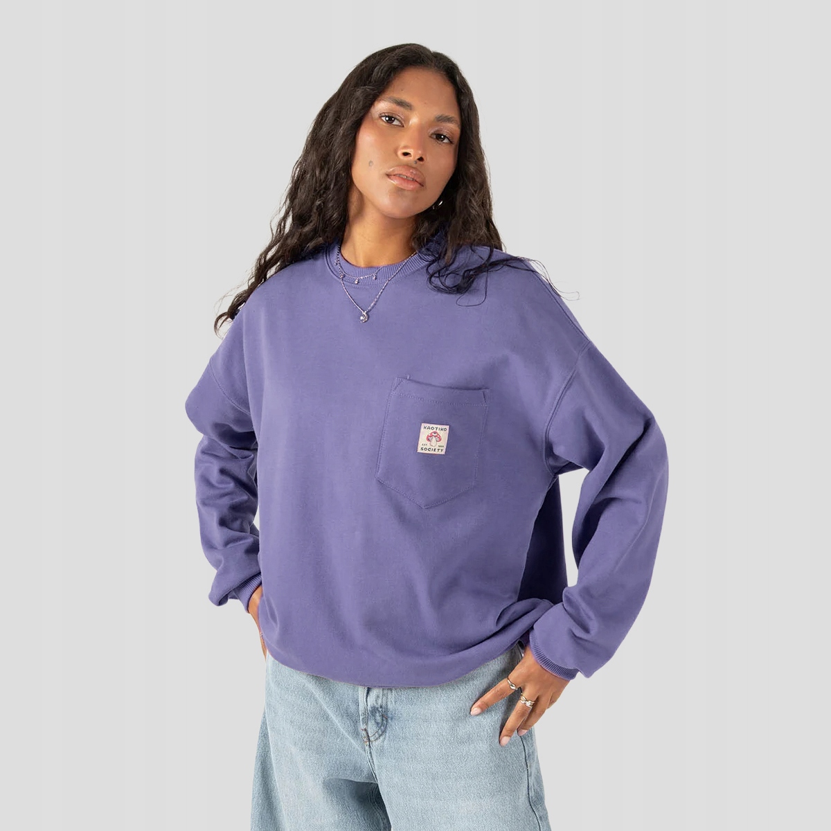 Mikina Kaotiko Pocket Mushroom Society S, fialová, Městská