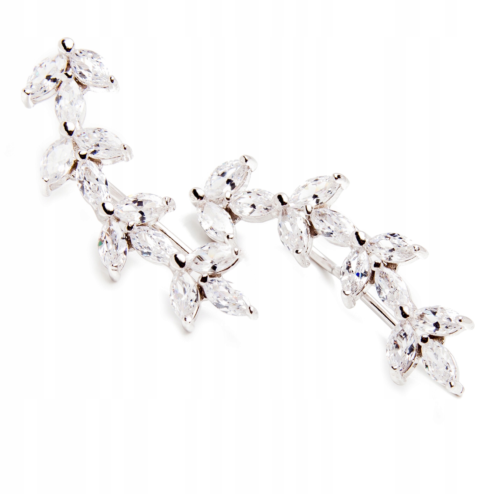 Stříbrné náušnice 925, náušníky, bílé zirkony