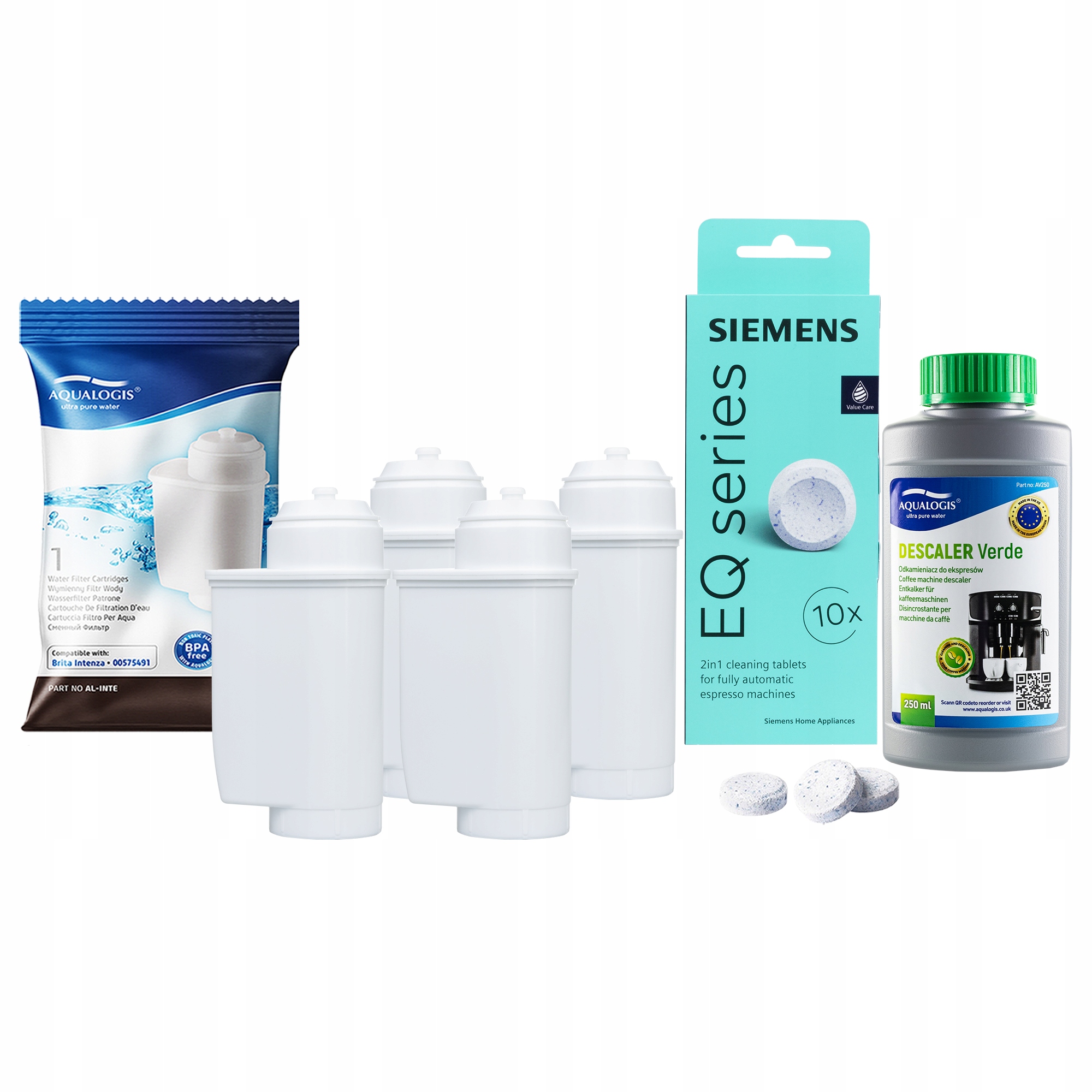 4x filtr vody AL-Inte pro kávovar Siemens odvápňovač 250 ml tablety