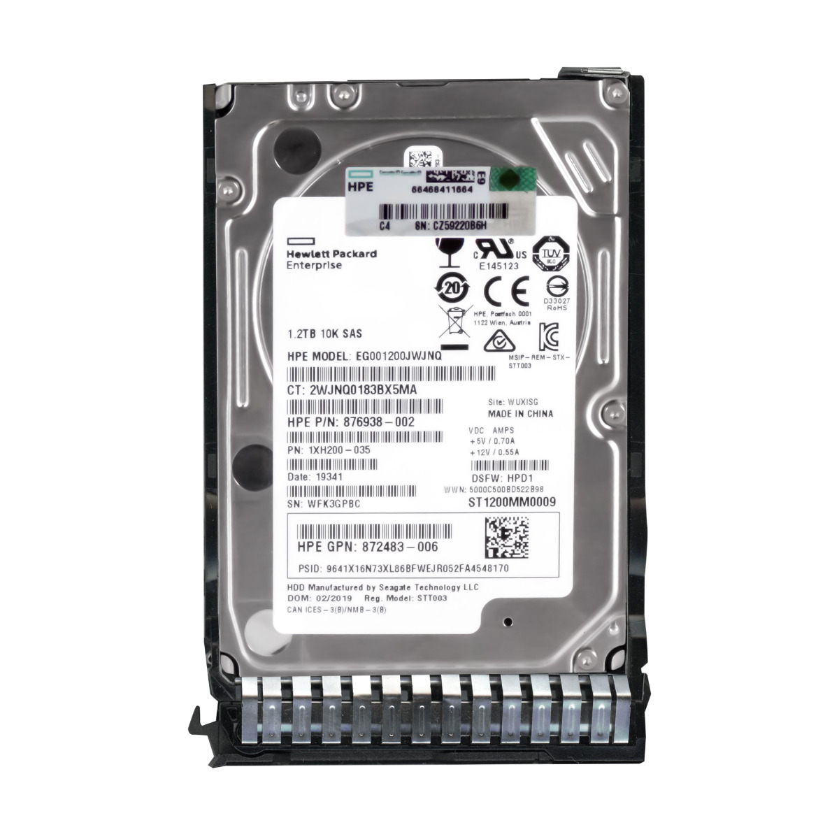 Hp 876938-002 1.2TB 10K 128MB SAS-3 2.5'' EG001200JWJNQ