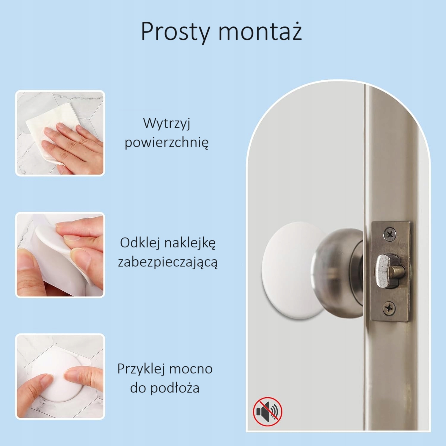 ODBOJNIK ODBÓJ KLAMKI DRZWI SAMOPRZYLEPNY DO ŚCIAN GUMOWY OGRANICZNIK -12 x Marka Handmet