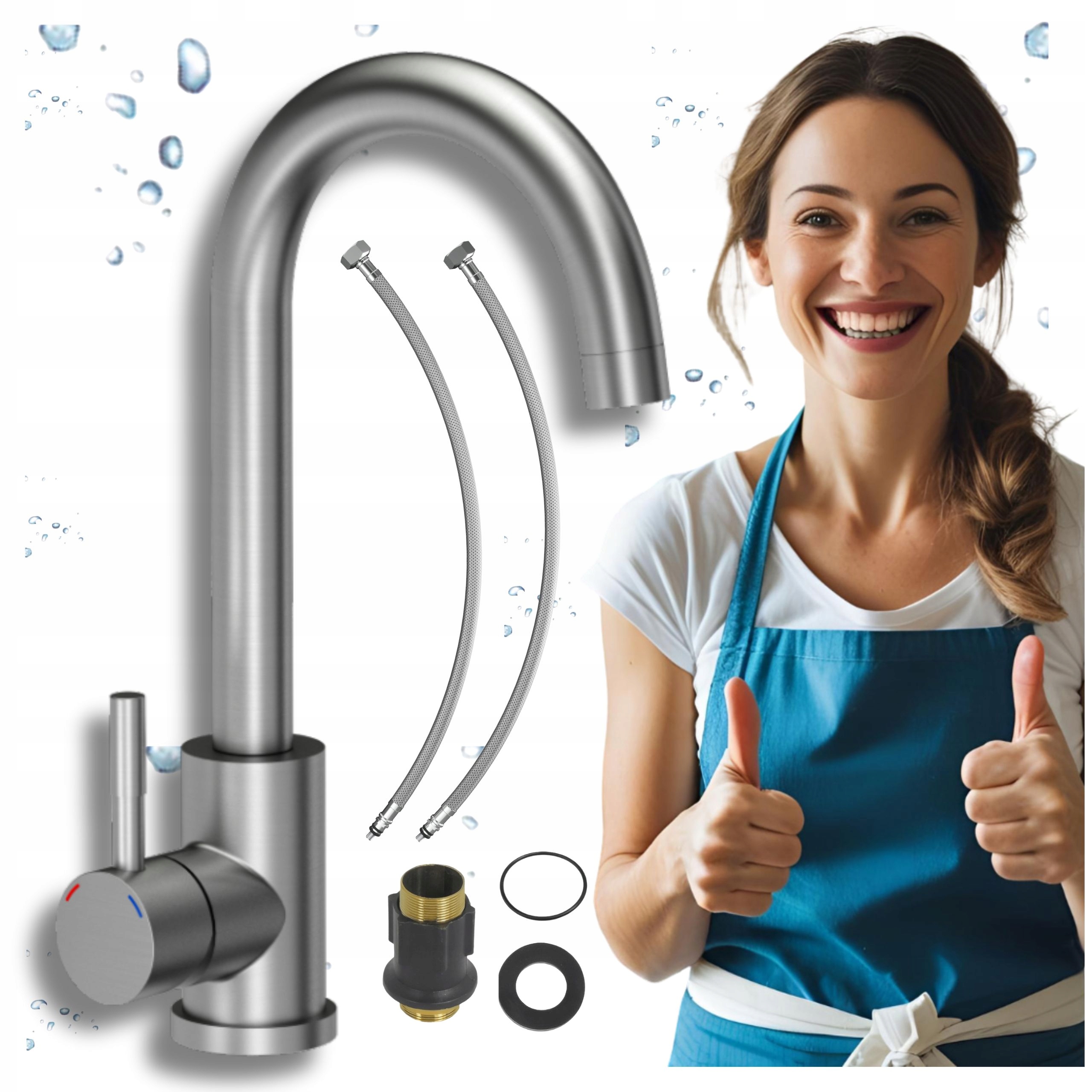 Kuchyňská Baterie Stojící Inox Kuchyňská Baterie do dřezu Nikl Kartáčovaný