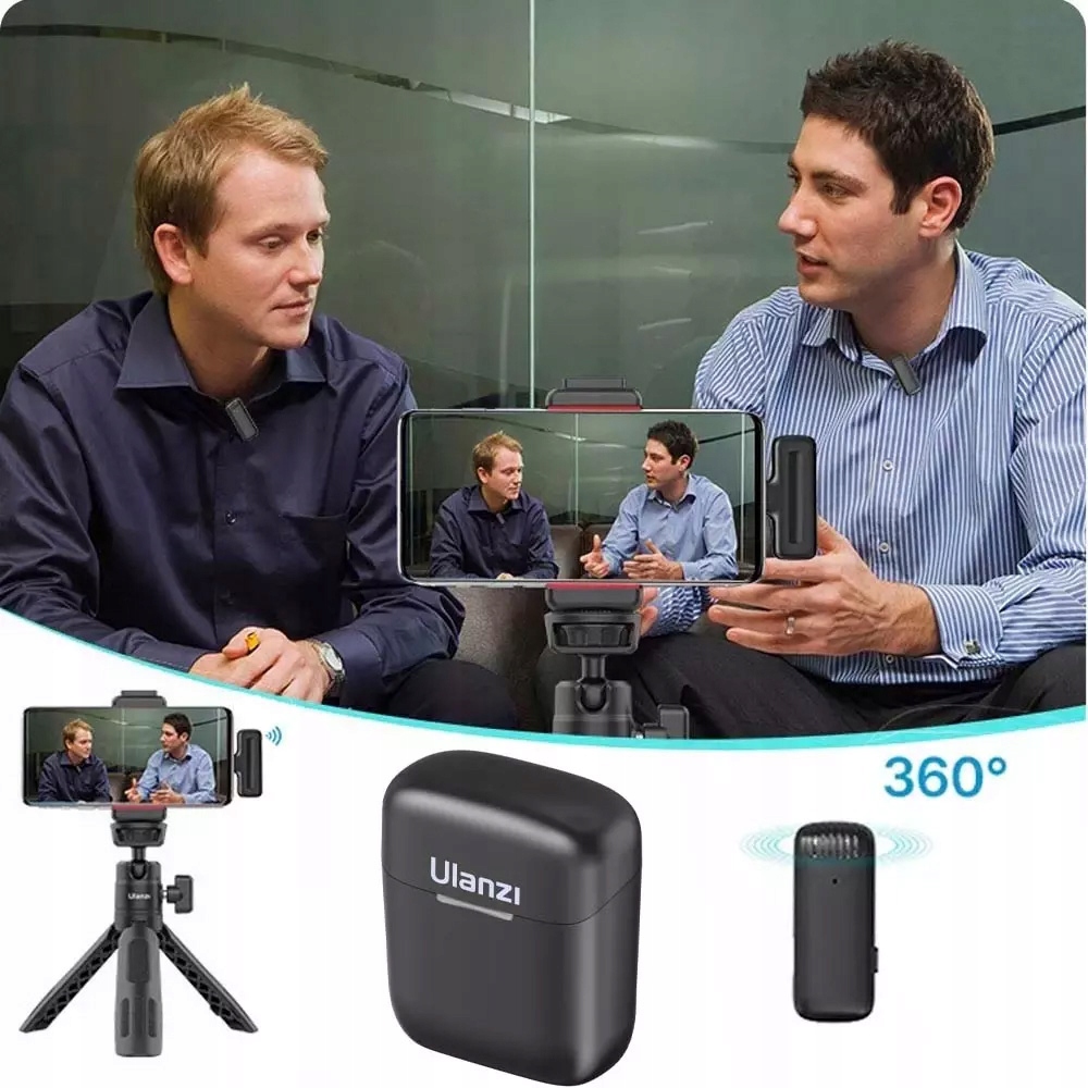 Mikrofon Bezprzewodowy Ulanzi J11 USB-C Smartfon + Etui ładujące Rodzaj pojemnościowy