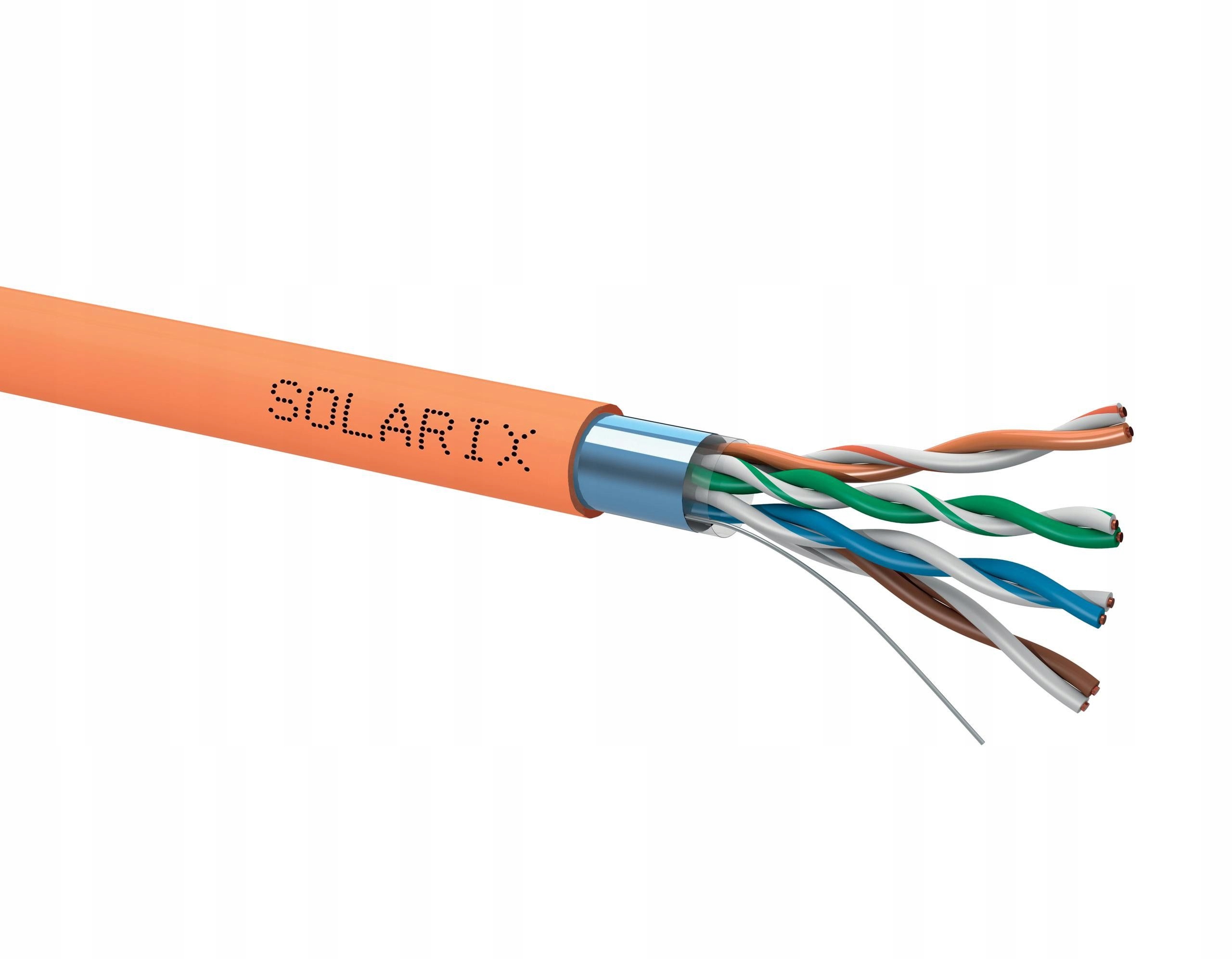 Kabel Skrętka Solarix CAT.5E Ftp Lsohfr B2ca 500m Pomarańczowy