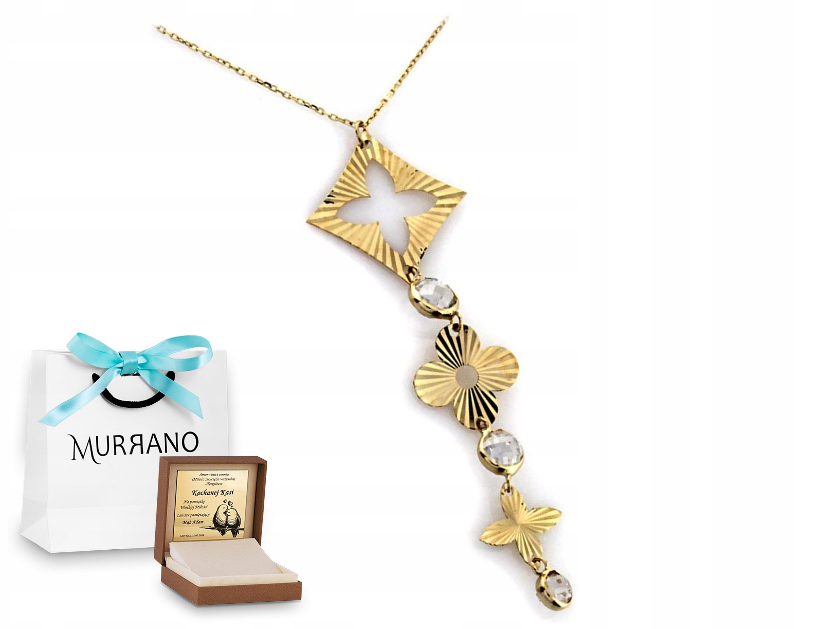 

Złoty Naszyjnik 585 Fantazyjne Kwiatek Prezent