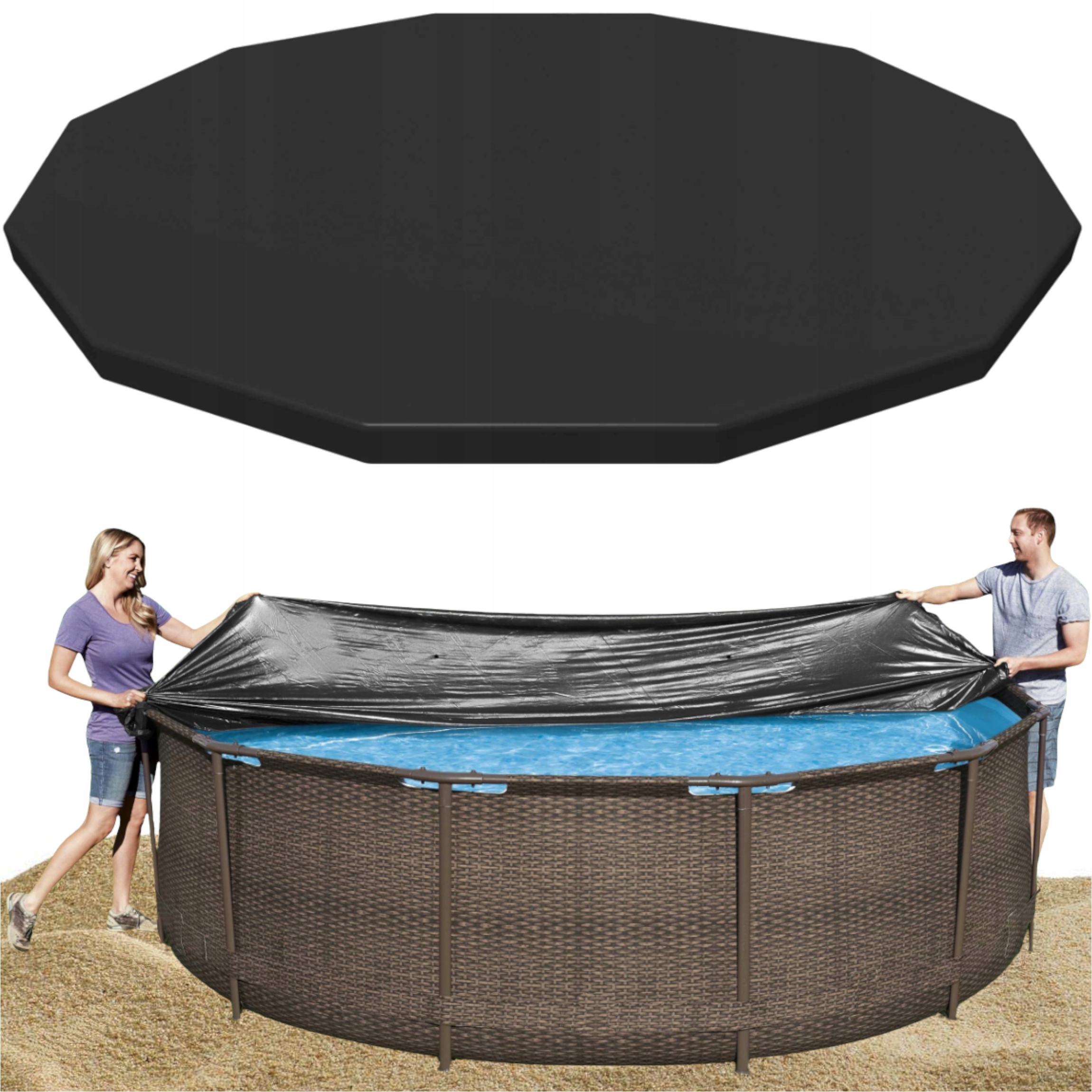 Krycí Plachta Bazénu Do Bazénu Se Stahovací Šňůrkou A Otvory