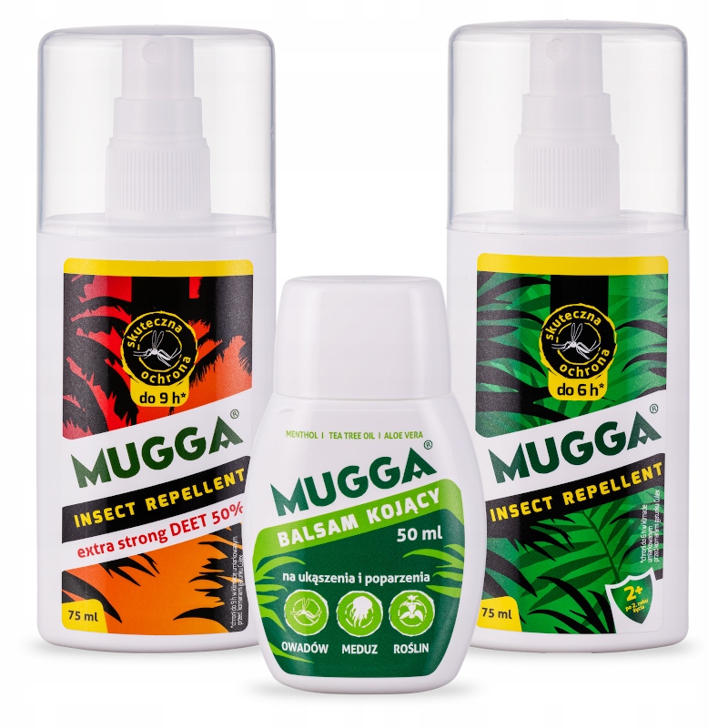 ZESTAW MUGGA STRONG 50% DEET+ 9,5% DEET+BALSAM
