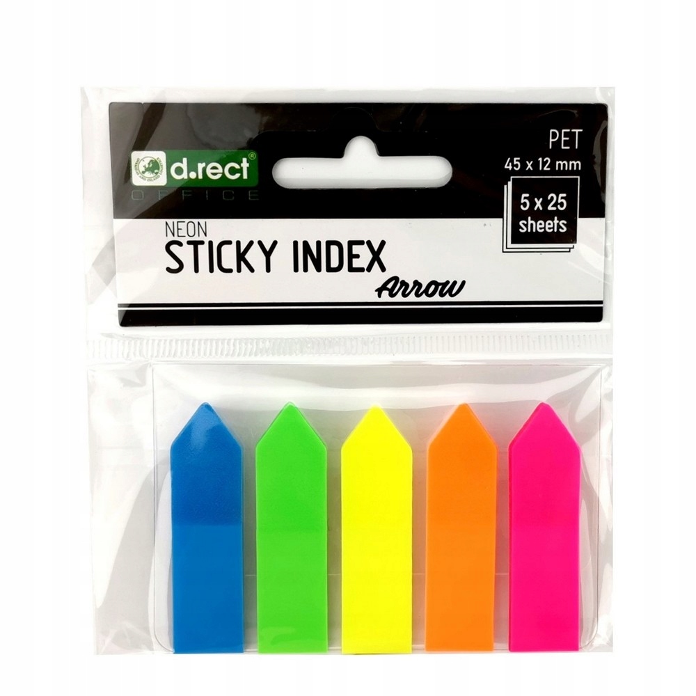 

Zakładki indeksujące pet 45x12mm 5x25szt Strzałka