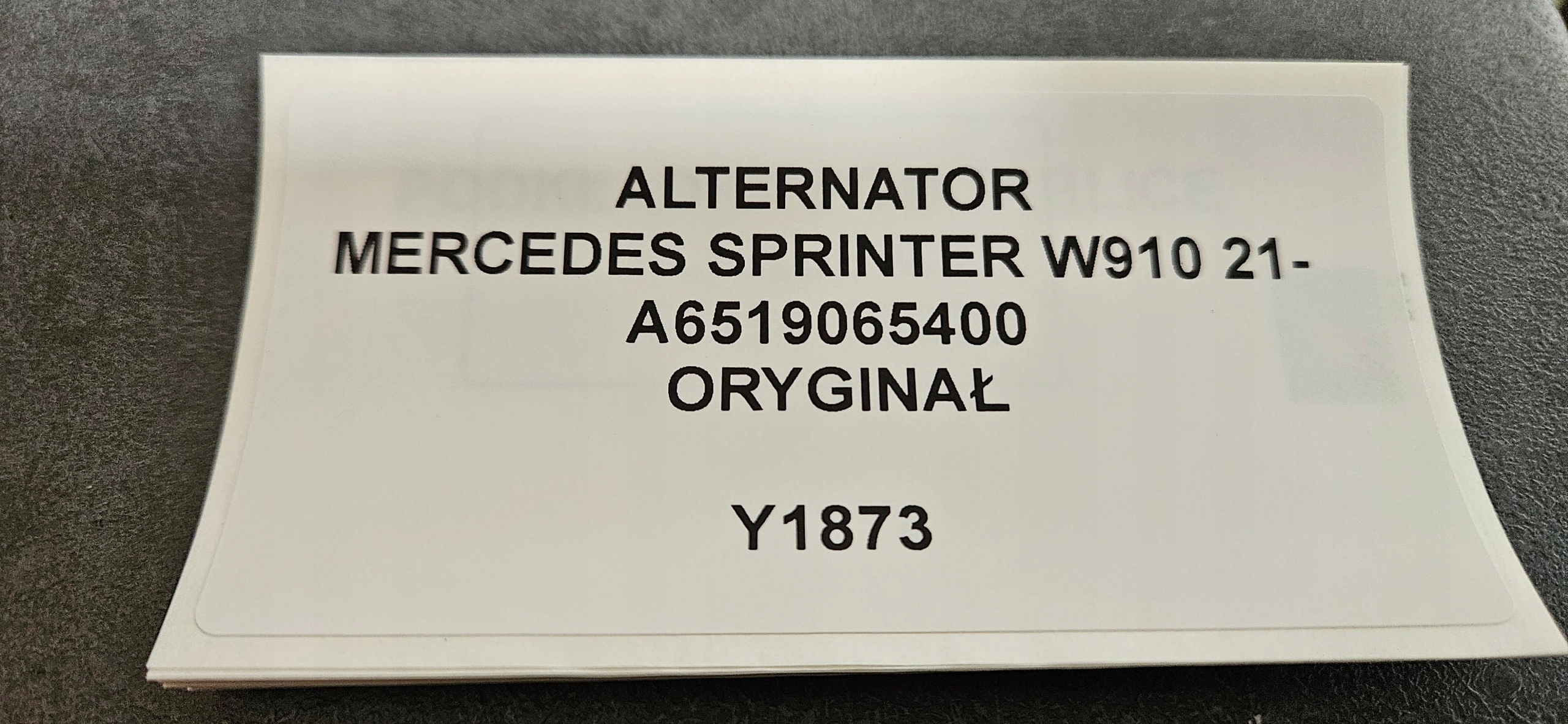 alternator MERCEDES SPRINTER W910 W907 21- original A6519065400