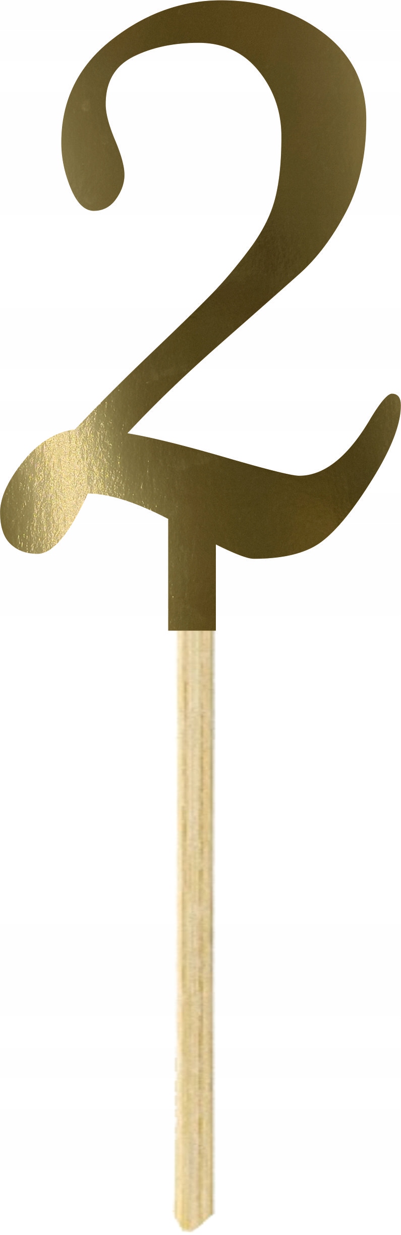 

Złoty Topper Na Tort Na Urodziny Cyfra 2