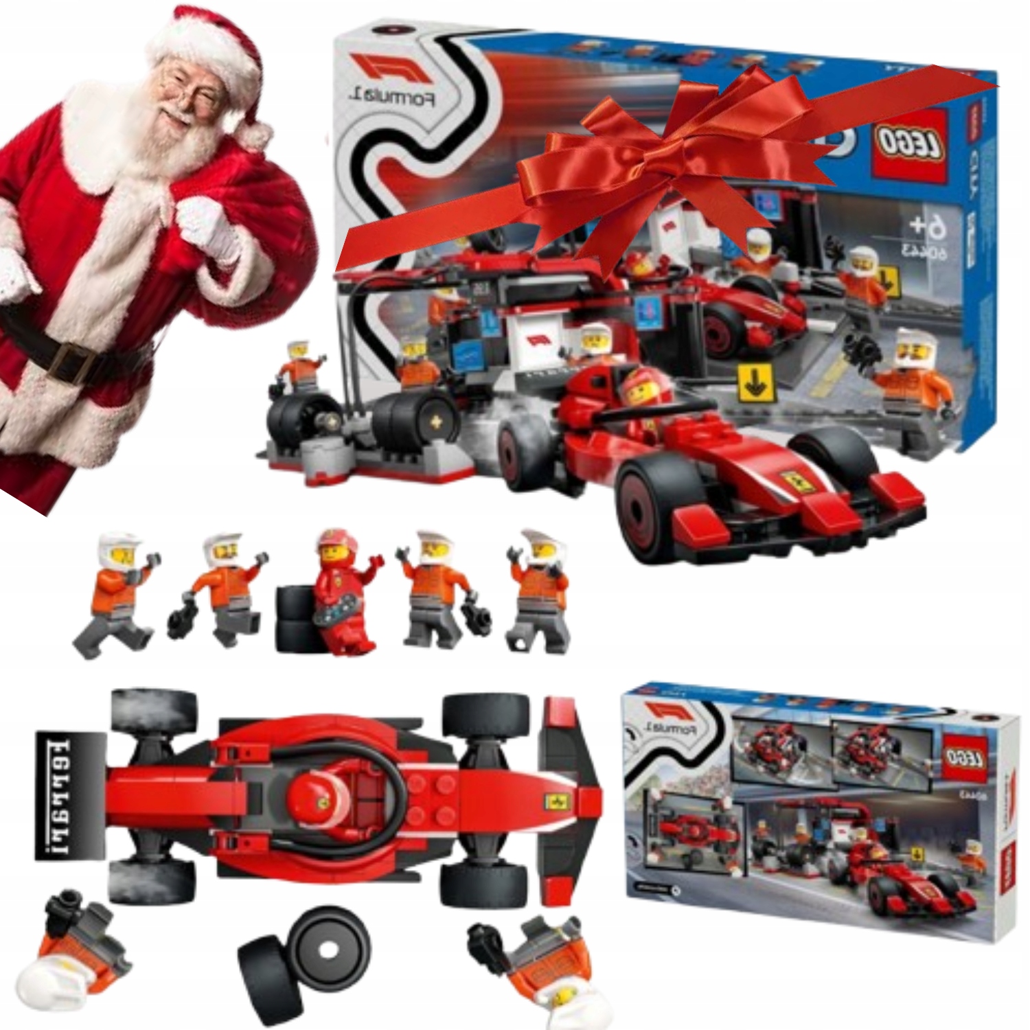 Lego City 60443 F1 Pit stop i mechanicy z bolidem Ferrari
