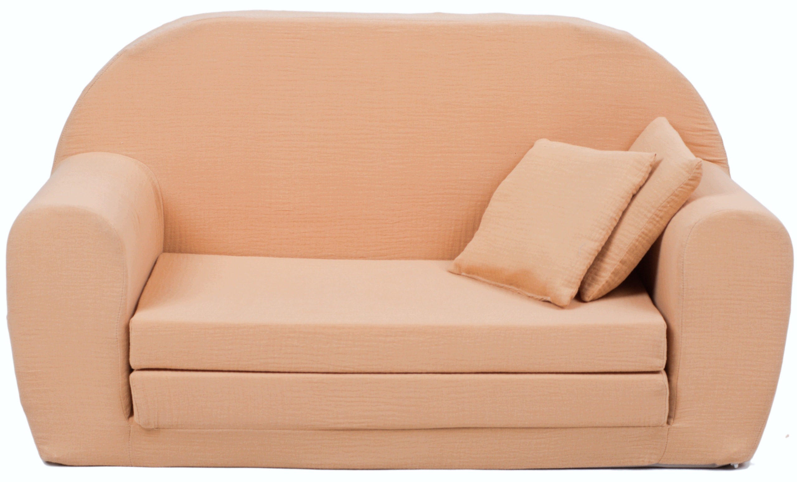 Mini sofa rozkładana dla dziecka z kieszonką Muślin+ poduszki