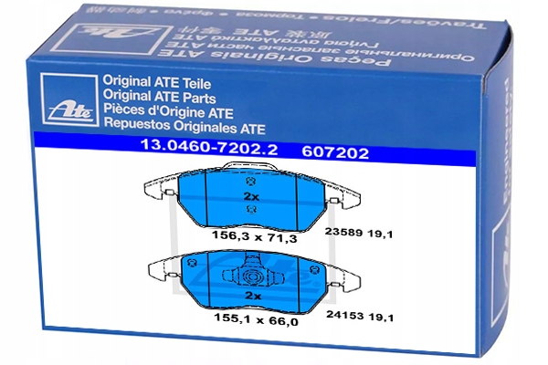 13.0460-7202.2 - Тормозные колодки ATE для PEUGEOT 3008 HDi 150
