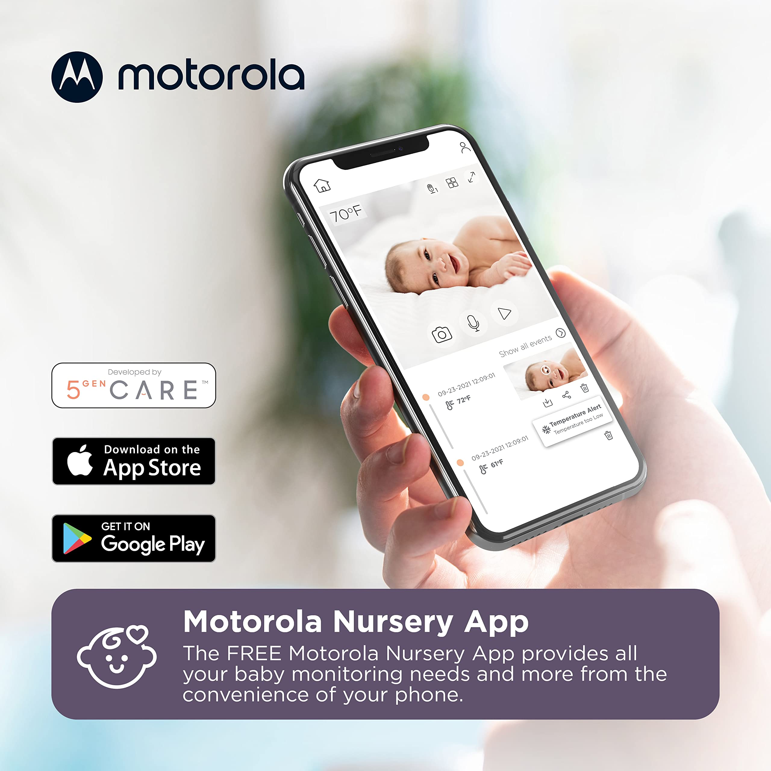 MOTOROLA Niania Elektroniczna Kamera Nocna Dwustronna Komunikacja Aplikacja — miniatura 6