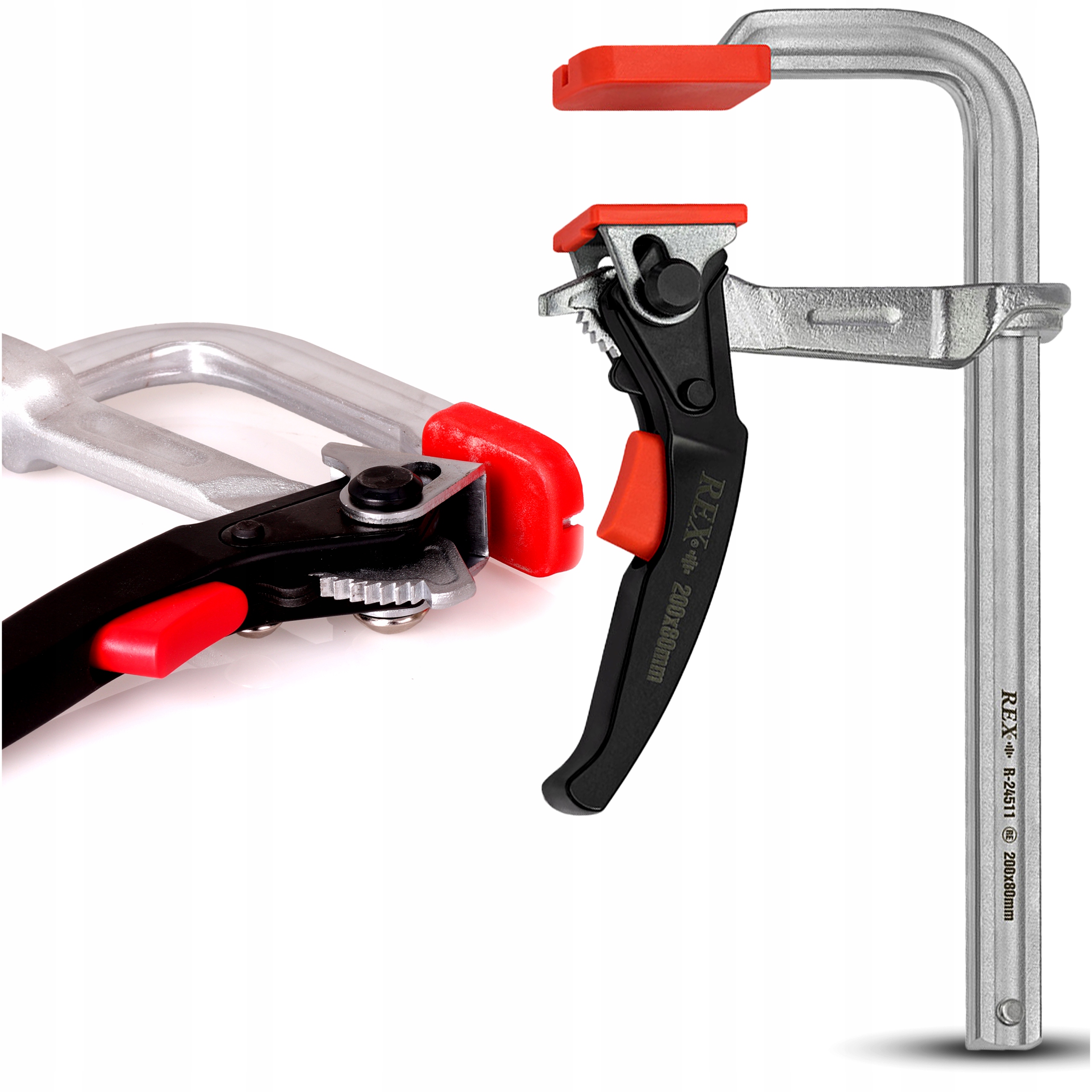 Ścisk Ślusarski Stolarski 200x80mm Spawalniczy Kuty Zapadka Automatyczny