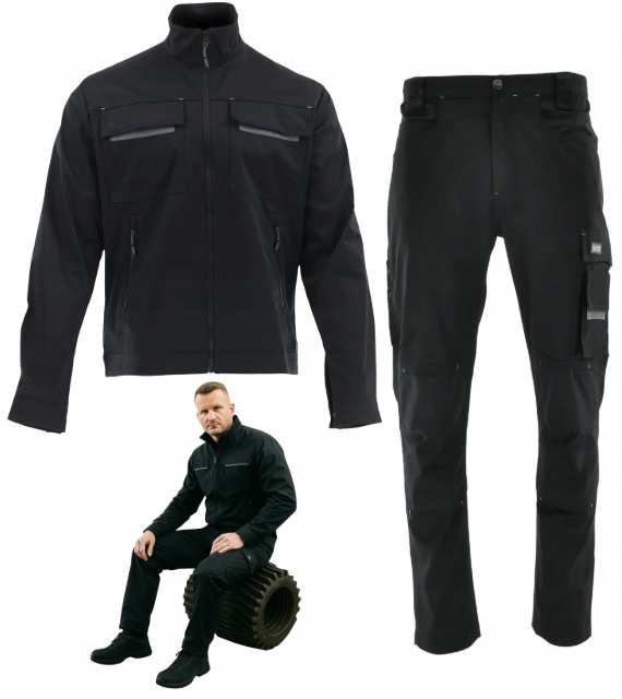 Pracovní oblečení Komplet kalhoty mikina Elastické do práce Stretch Spandex 62