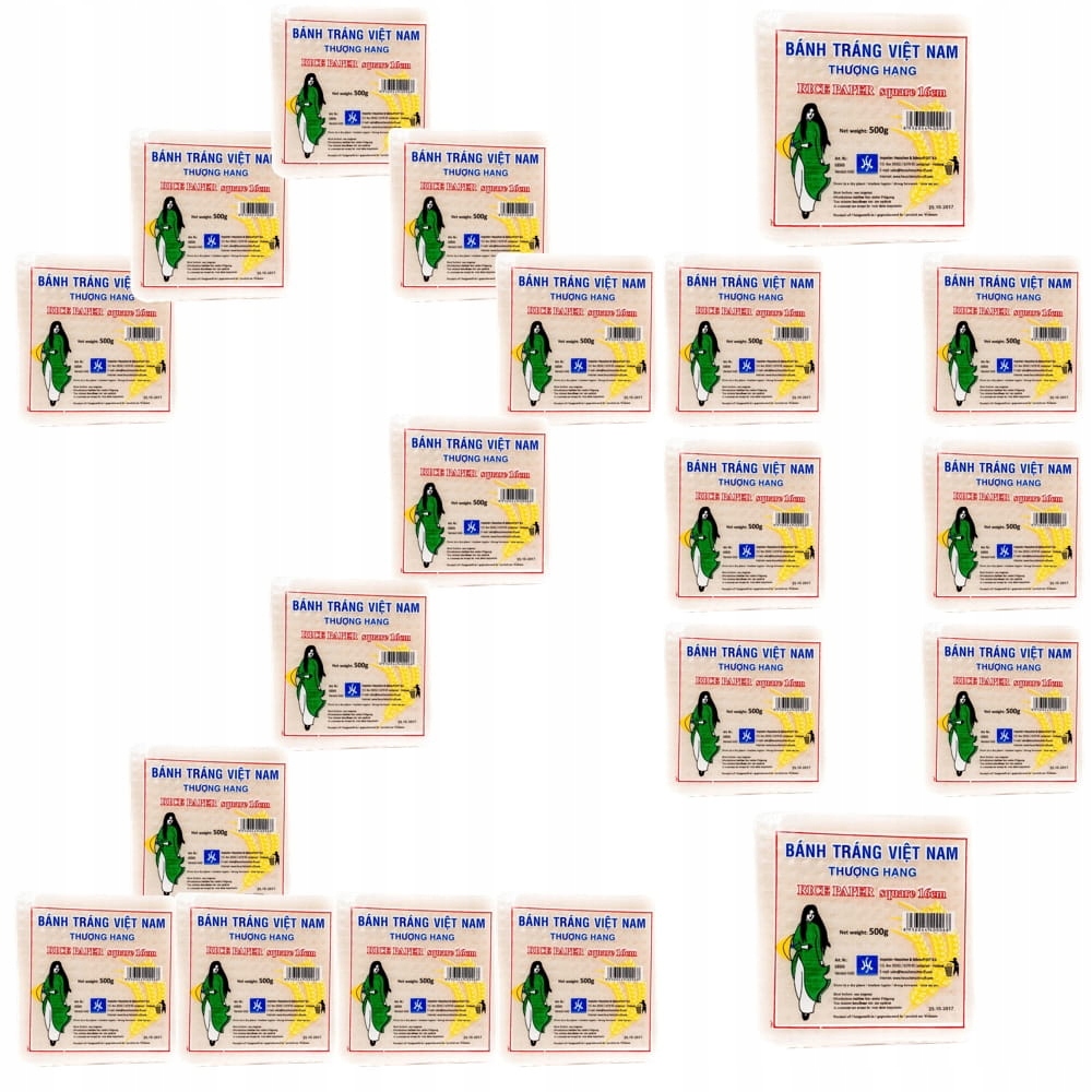 20x Papier Ryżowy Kwadratowy Wietnamski Do Sajgonek 16cm Mały Kwadrat 500g