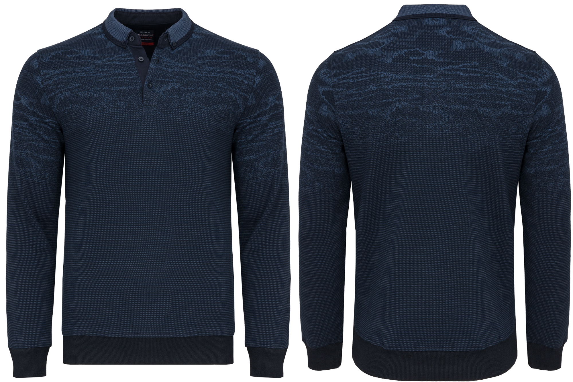 Pánský Svetr Polo Pánská Mikina Tmavě Modrá Casual XXL