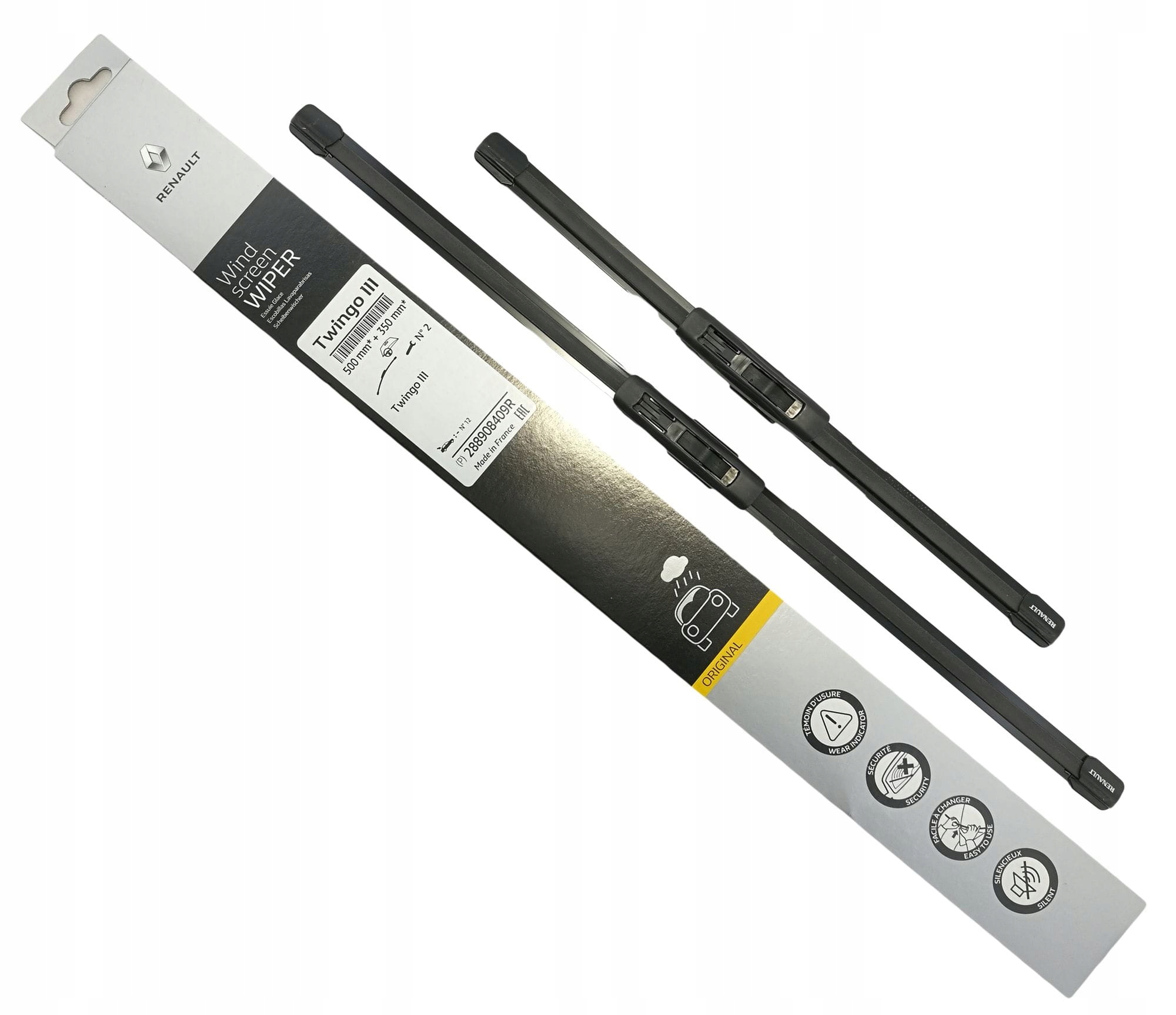2x Oryg Oe Wycieraczki pióra przód komplet Renault Twingo III
