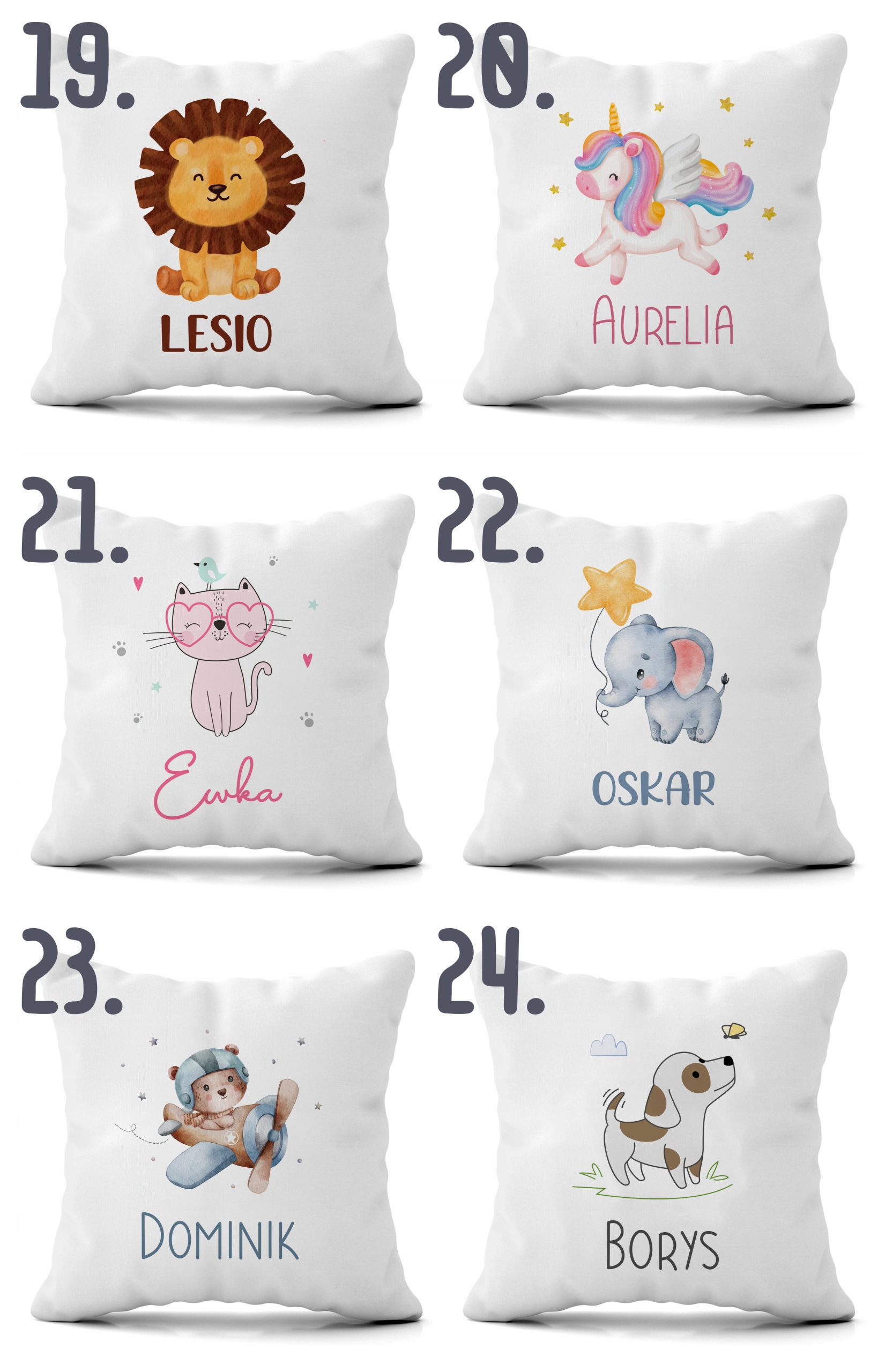 PODUSZKA DLA DZIECI POSZEWKA DO PRZEDSZKOLA ŻŁOBKA JASIEK 40x40 Z IMIENIEM Marka inna