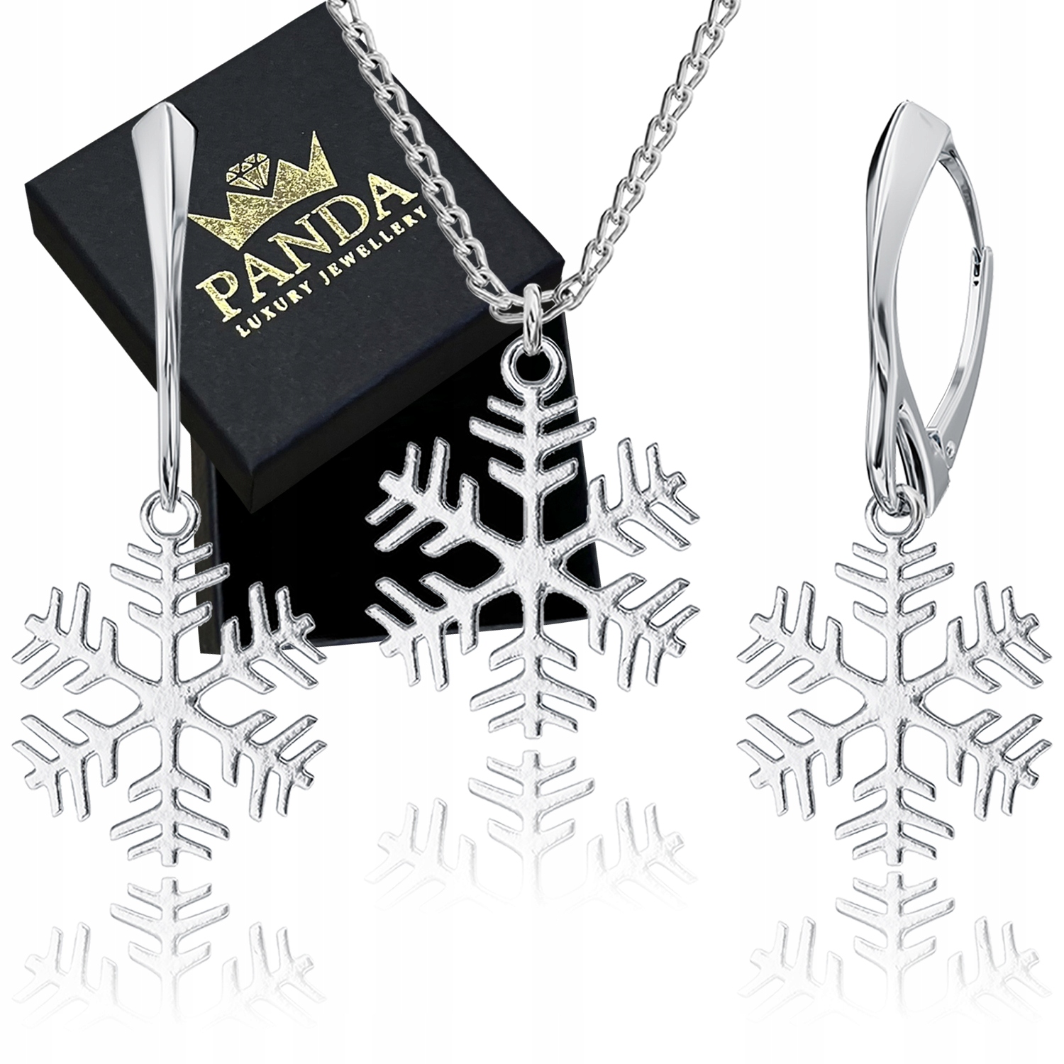 Sada stříbrných šperků Sněhové Vločky Komplet 925 Dárek k Mikulášovým svátkům
