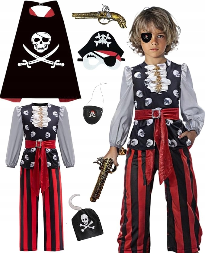 STRÓJ przebranie KOSTIUM MAŁEGO PIRATA PIRAT PIRATKI DLA DZIECI