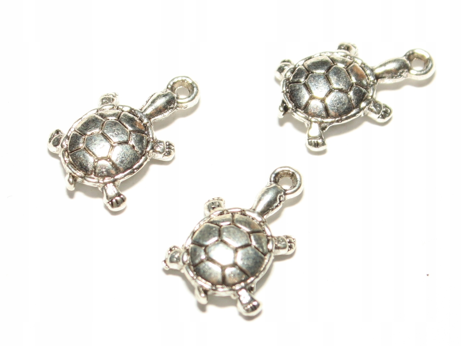 zm64 Zawieszka charms Metal 4szt 18mm Żółw