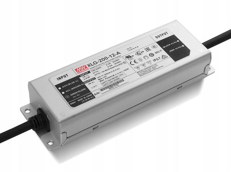 Led zdroj Mean Well IP67 12V 16A 200W XLG-200-12-A