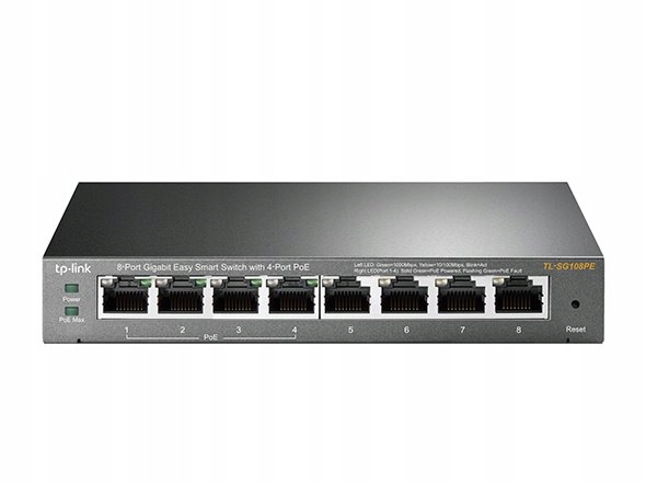 8-Port Gigabit Easy Smart Switch with 4-Port PoE+ Port: 4× Gigabit PoE+…
