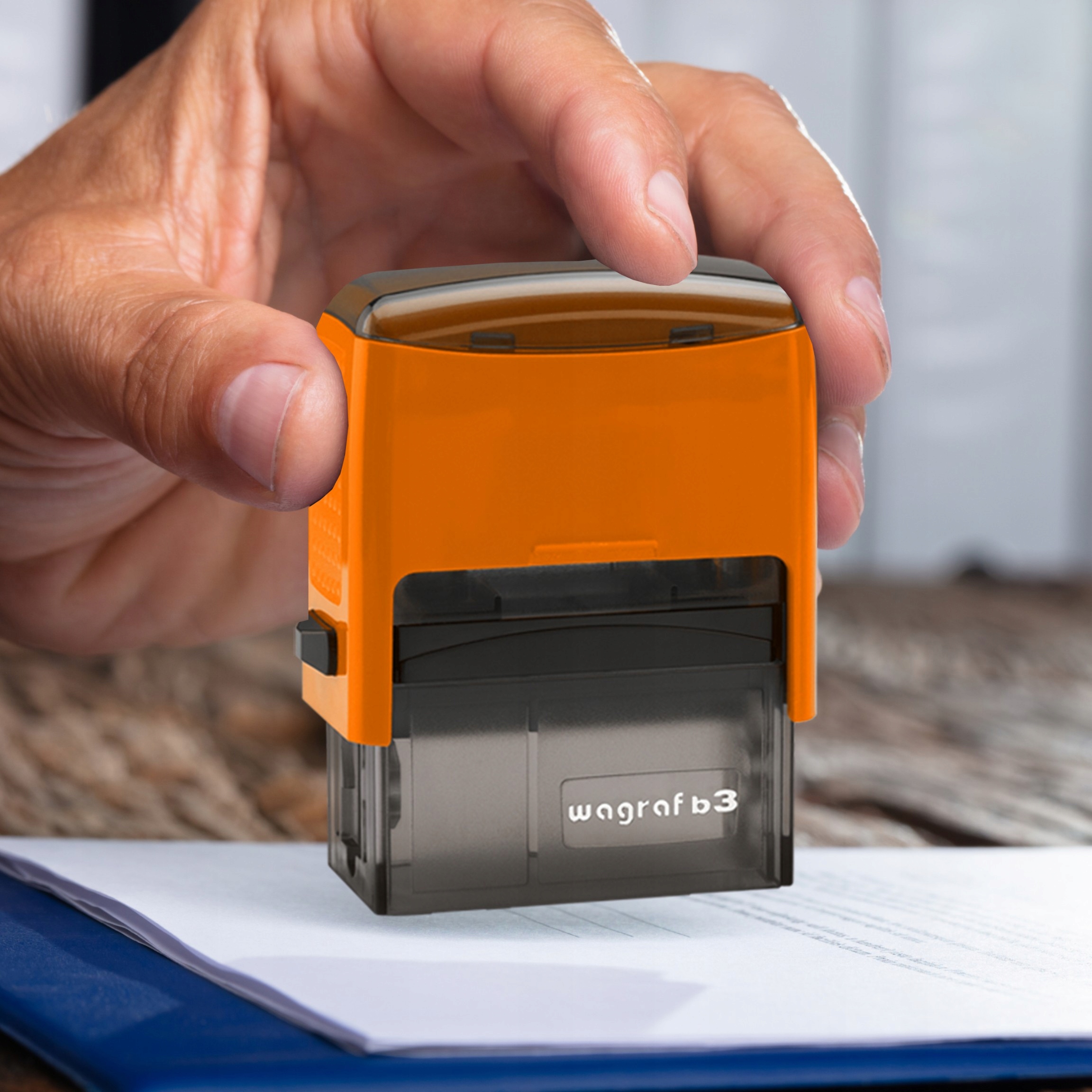 PIECZĄTKA WAGRAF B3s DO 6 LINII FIRMOWA IMIENNA BIUROWA PROJEKT + GUMKA Liczba wersów 1-2 wersy 3-4 wersy 5-6 wersów