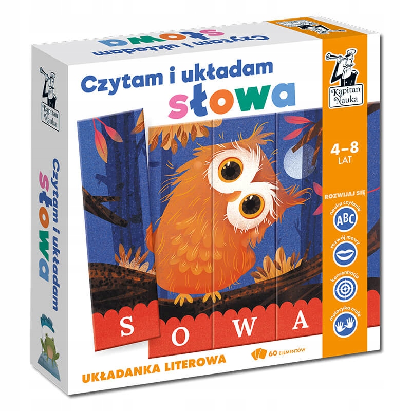 

Kapitan Nauka. Czytam i układam sylaby... Sowa