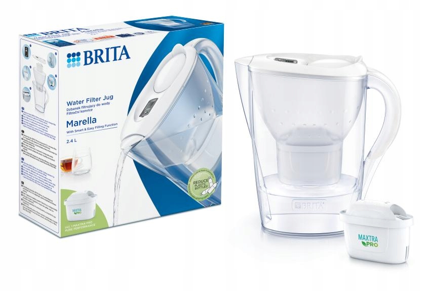 Biały dzbanek filtrujący Brita Marella filtr Maxtra Pro Pure Performance