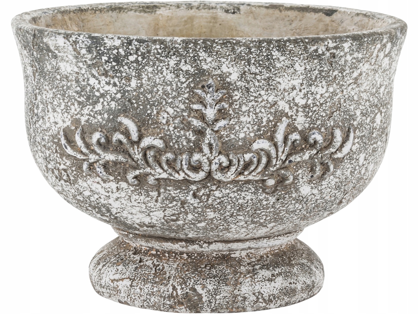 Okrągła Rustykalna BETONOWA Osłonka na doniczkę Doniczka Donica - SZARA