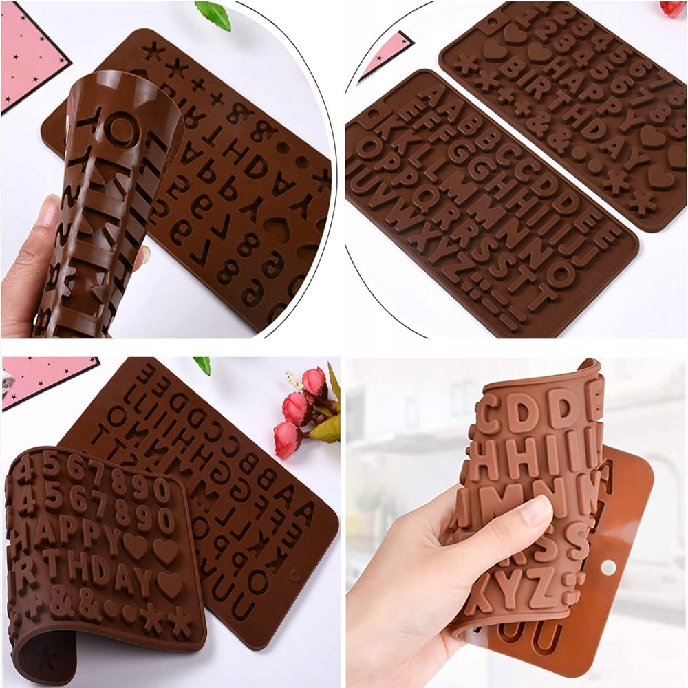 FOREMKA SILIKONOWA cyferki DO CZEKOLADY HAPPY BIRTHDAY literki ŻELKÓW MASY Rodzaj klasyczna forma
