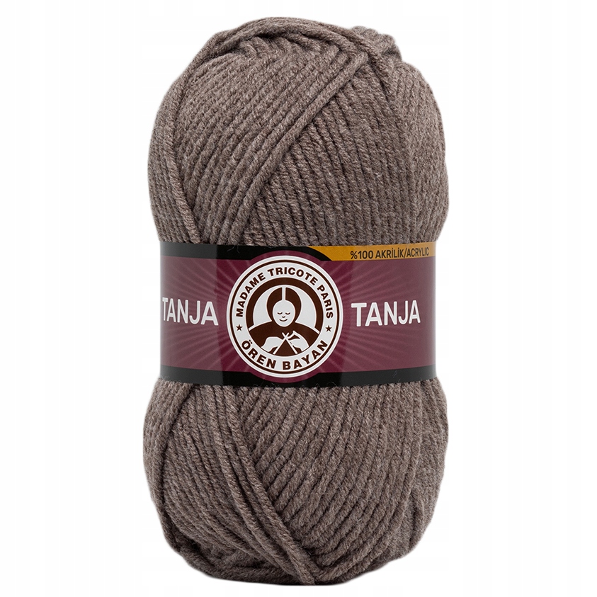 Włóczka Tanja Madame Tricote gruba miękka 100% akryl 100g Jasna Brązowa 014