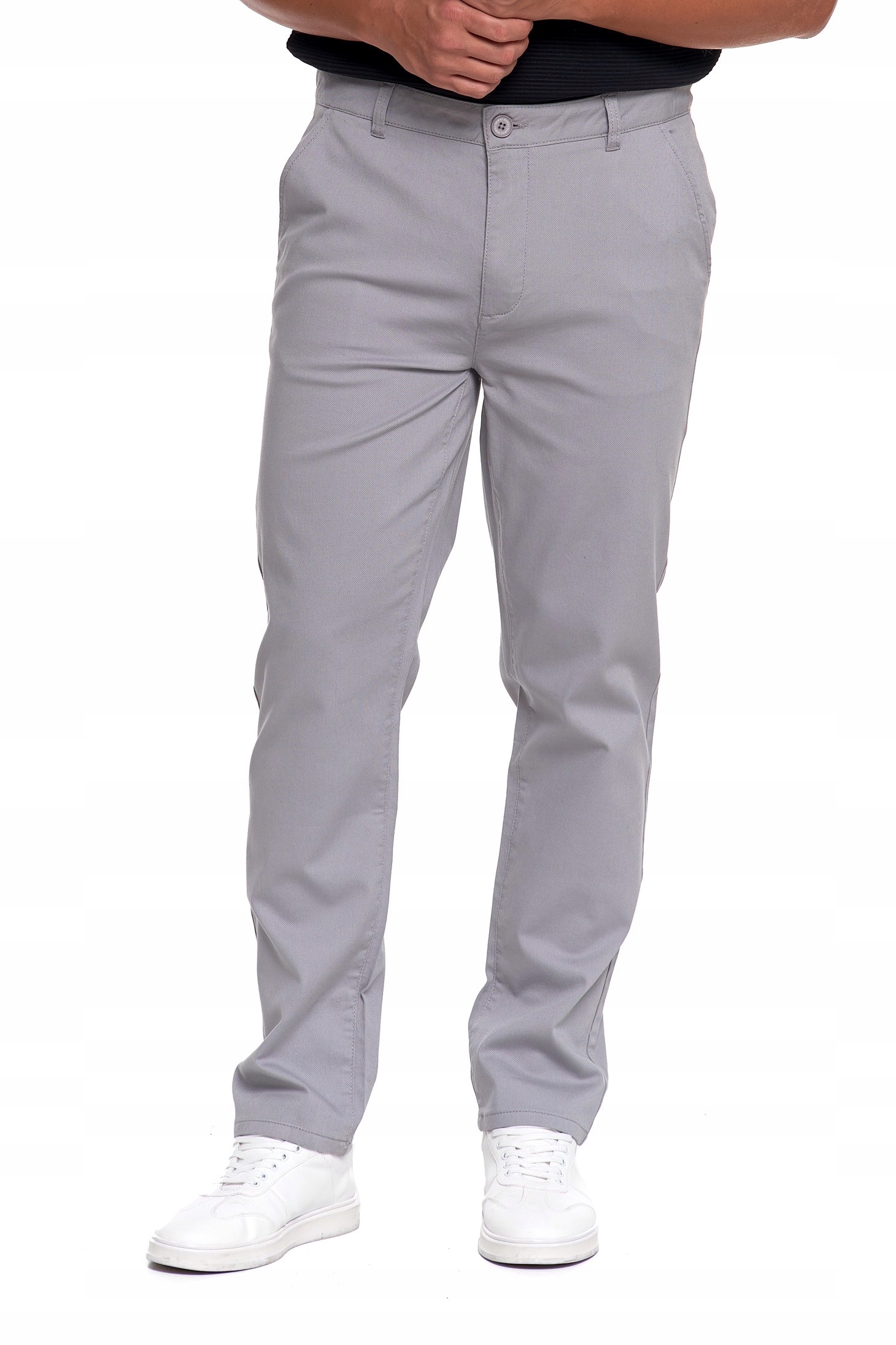 Pánské Kalhoty Moraj Elegantní Bavlněné Chinos Klasické Módní Šedé 30