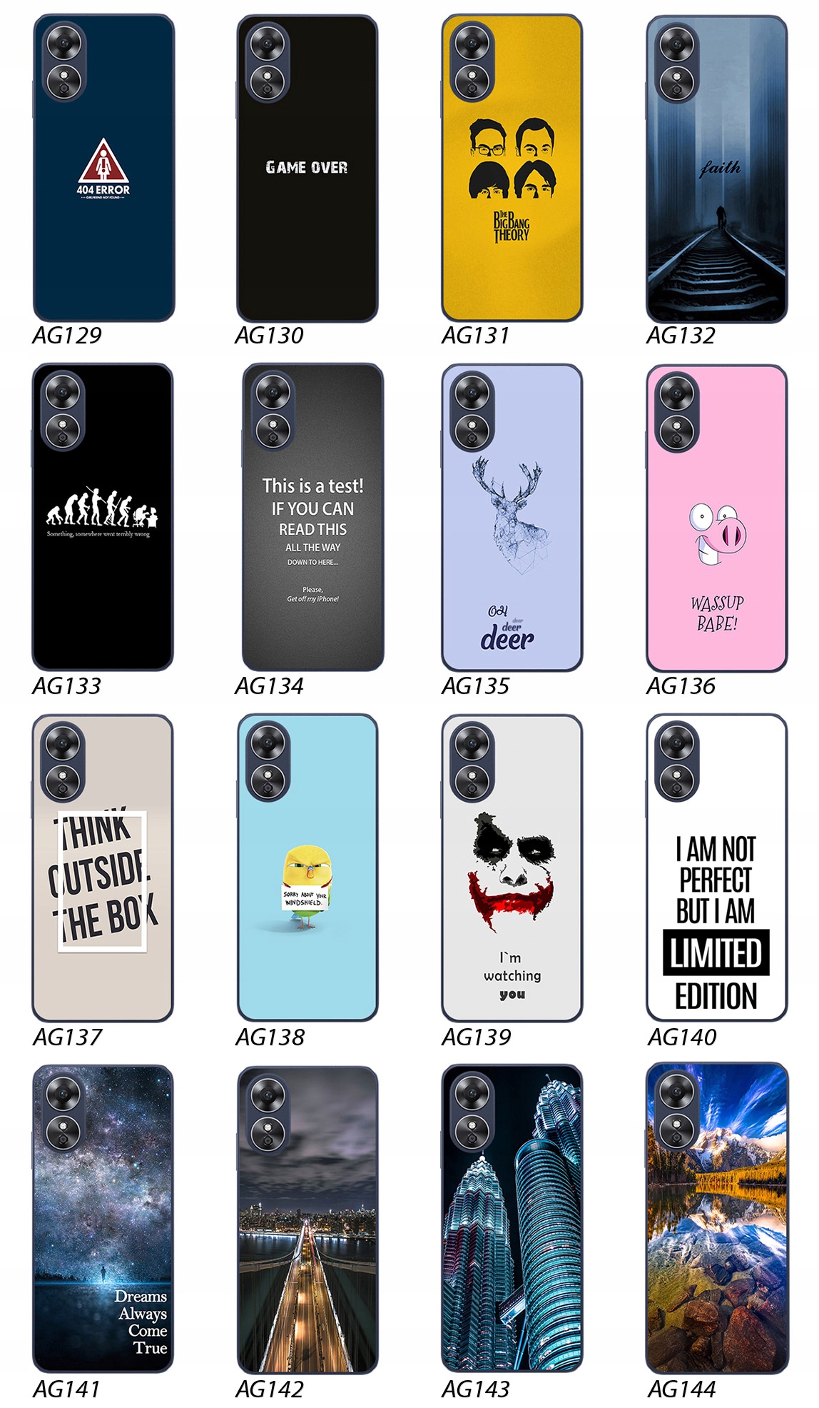 ETUI PLECKI FOTO Case OBUDOWA Pokrowiec JAKOŚĆ WZORY SZKŁO 9H do Oppo A17 Rozszerzenie podstawka