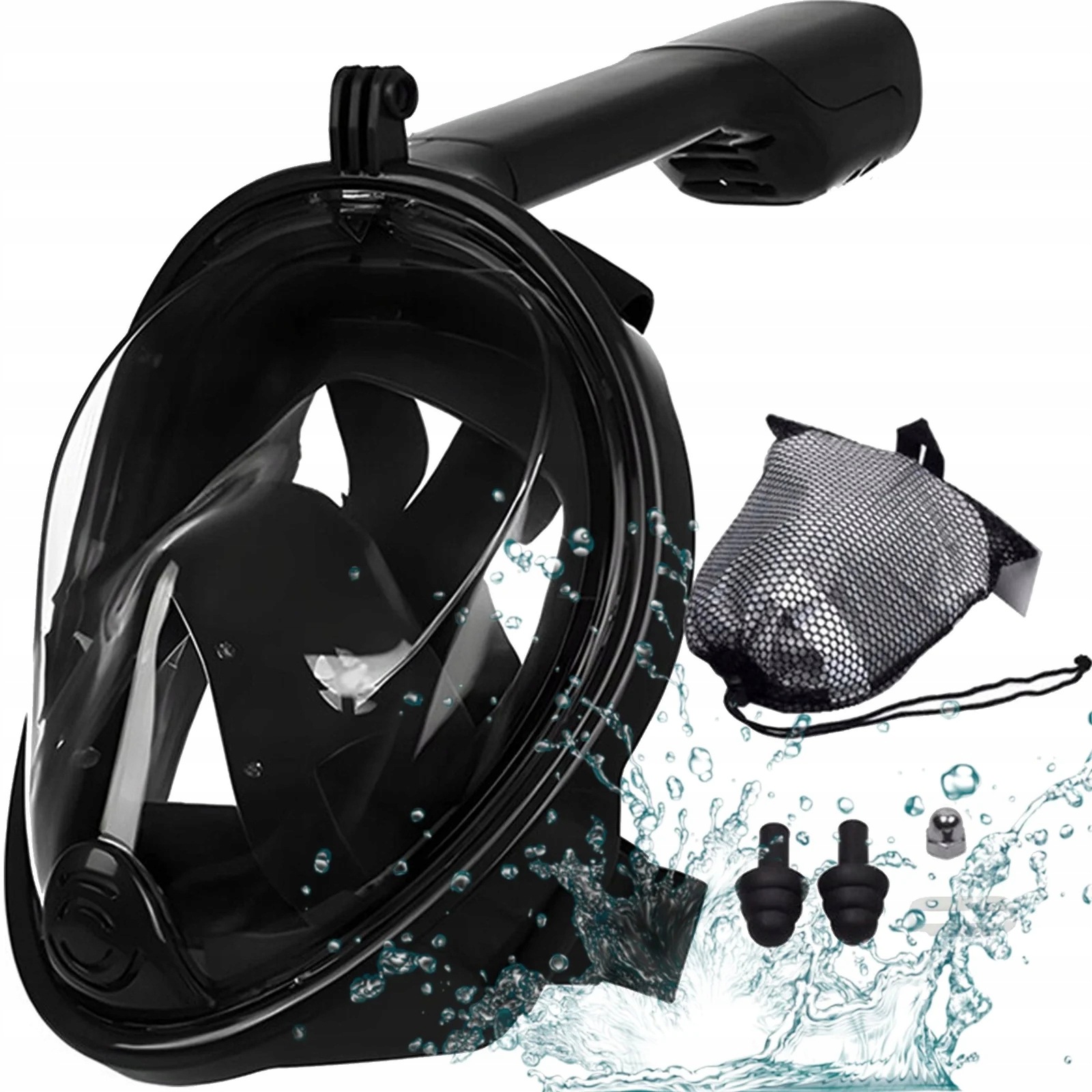 Maska do nurkowania pełnotwarzowa L XL snorkeling składana kamera